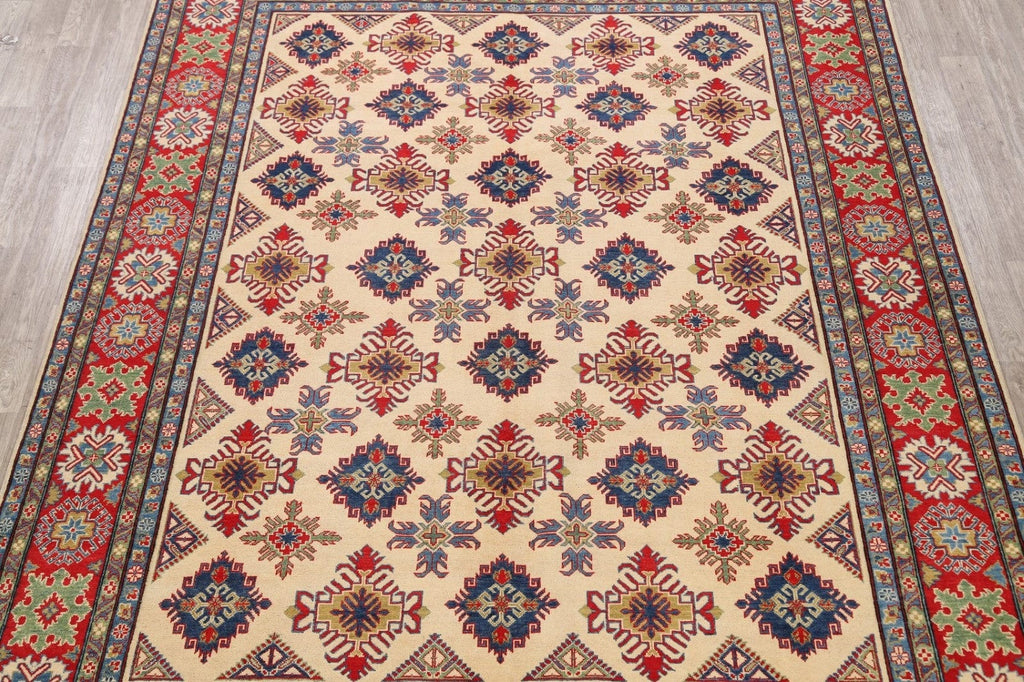 All-Over Geometric Super Kazak Oriental Area Rug 9x12