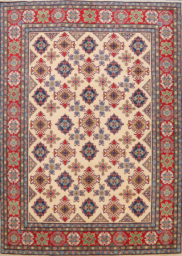 All-Over Geometric Super Kazak Oriental Area Rug 9x12