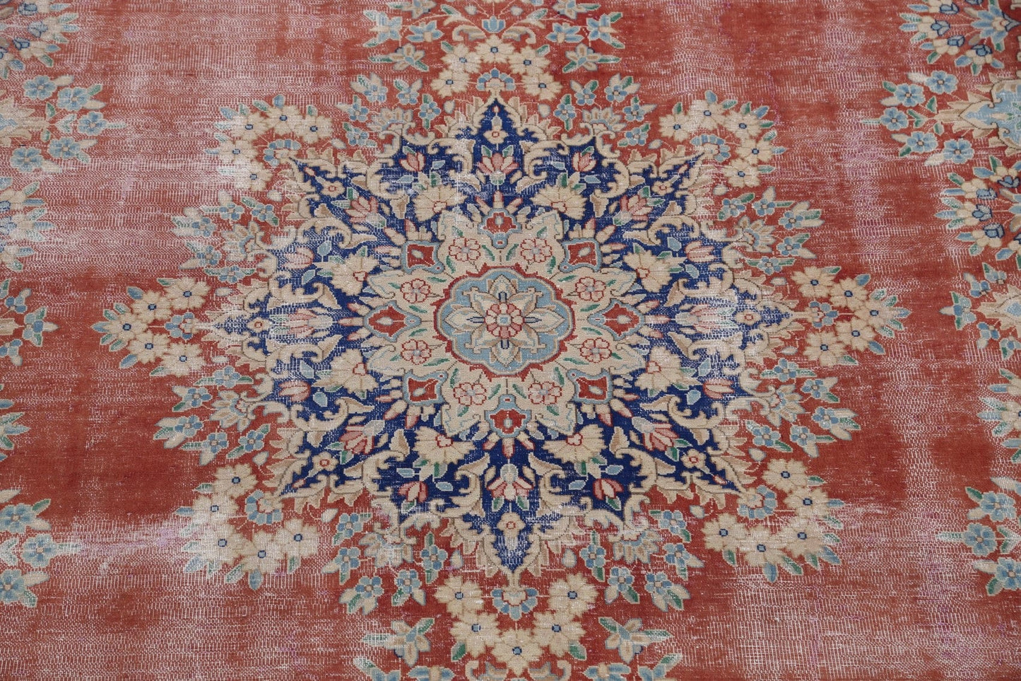 Antique Distressed Kerman Persian Area Rug 10x13