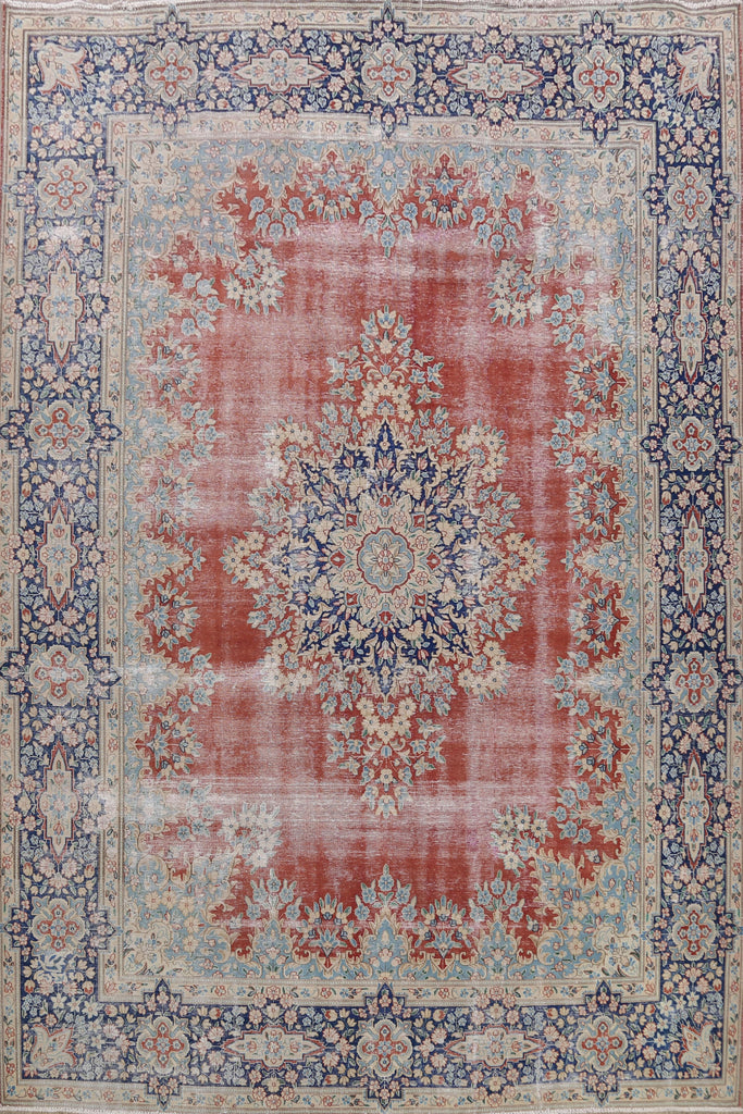 Antique Distressed Kerman Persian Area Rug 10x13