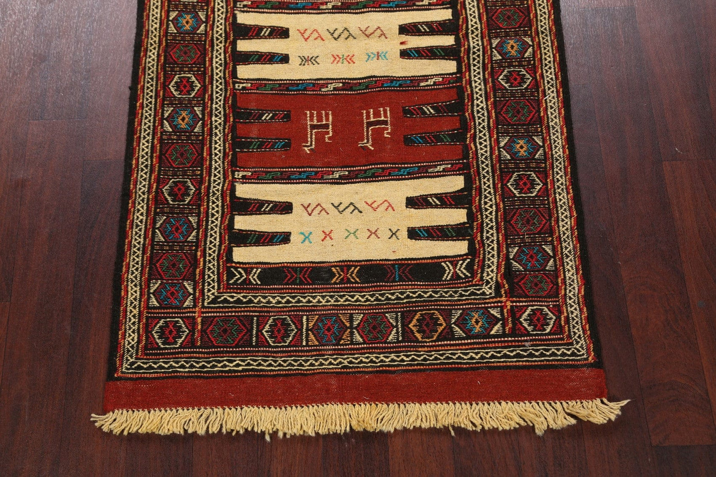 Tribal Sumak Kilim Hand-Woven Persian Area Rug 3x6