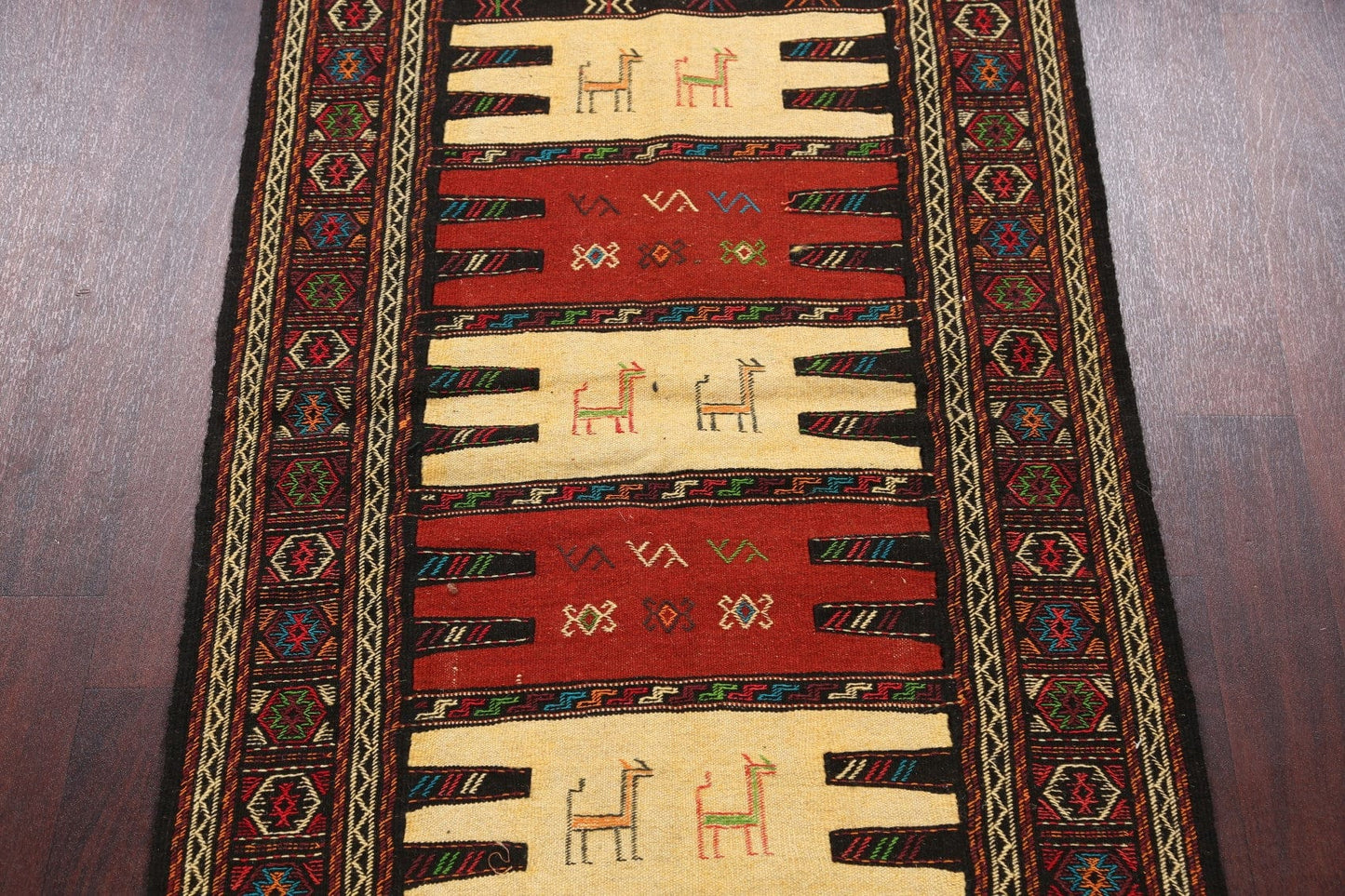 Tribal Sumak Kilim Hand-Woven Persian Area Rug 3x6