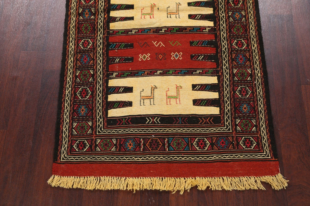 Tribal Sumak Kilim Hand-Woven Persian Area Rug 3x6