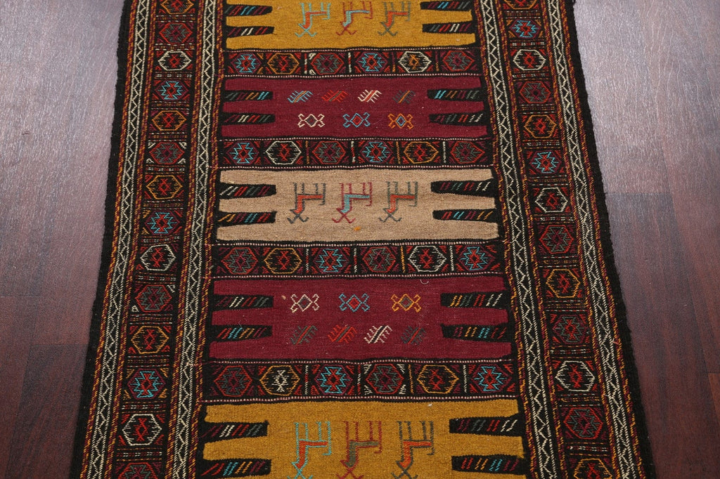 Tribal Sumak Kilim Hand-Woven Persian Area Rug 3x6