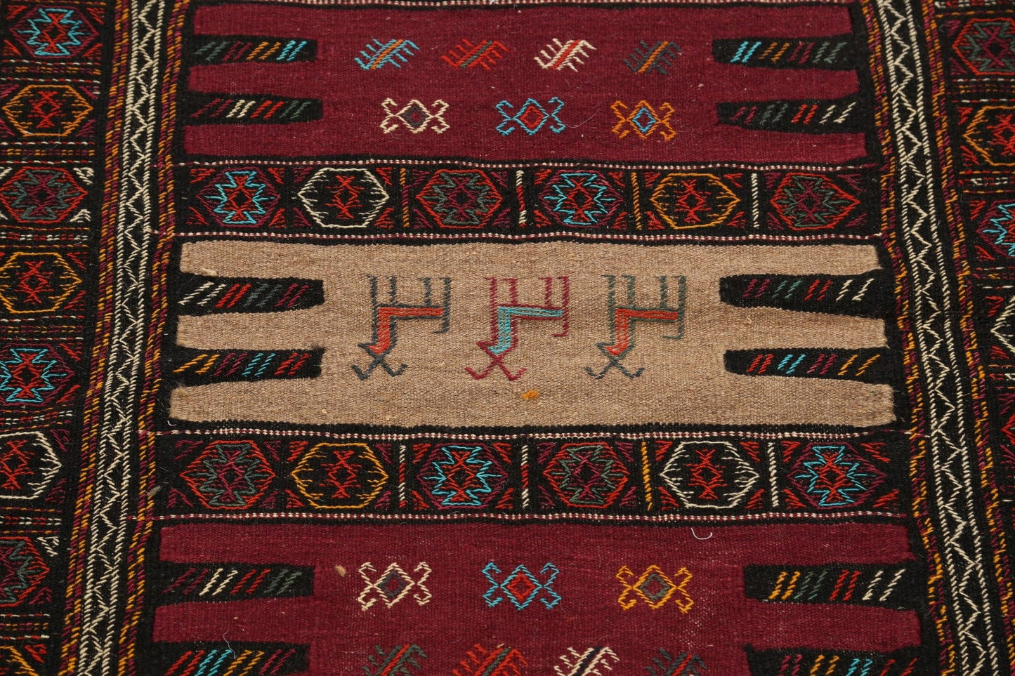 Tribal Sumak Kilim Hand-Woven Persian Area Rug 3x6