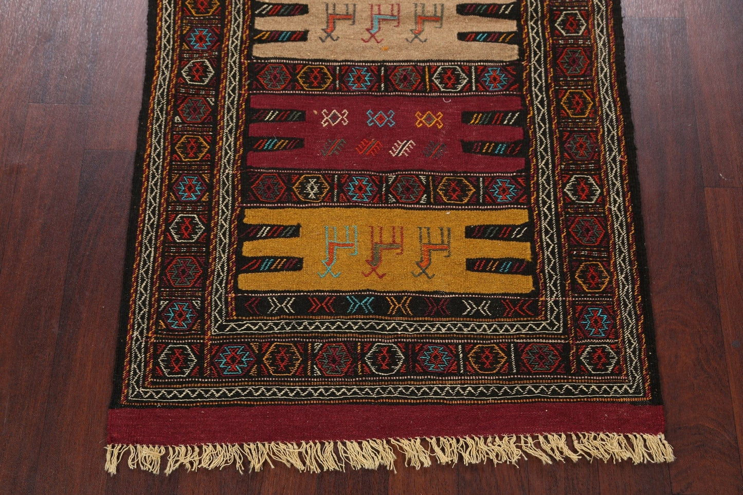 Tribal Sumak Kilim Hand-Woven Persian Area Rug 3x6