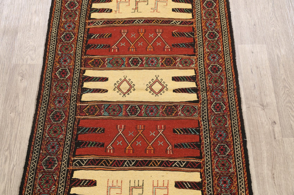 Tribal Sumak Kilim Hand-Woven Persian Area Rug 3x6