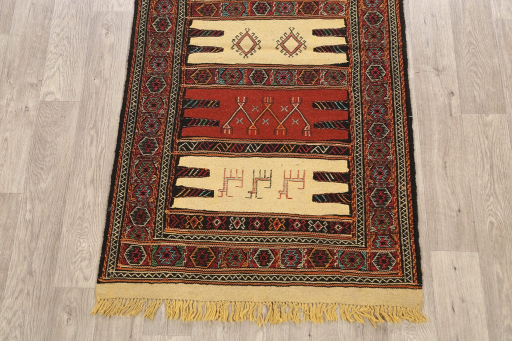 Tribal Sumak Kilim Hand-Woven Persian Area Rug 3x6