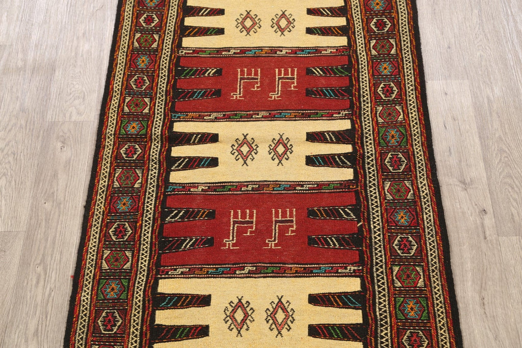 Tribal Sumak Kilim Hand-Woven Persian Area Rug 3x6