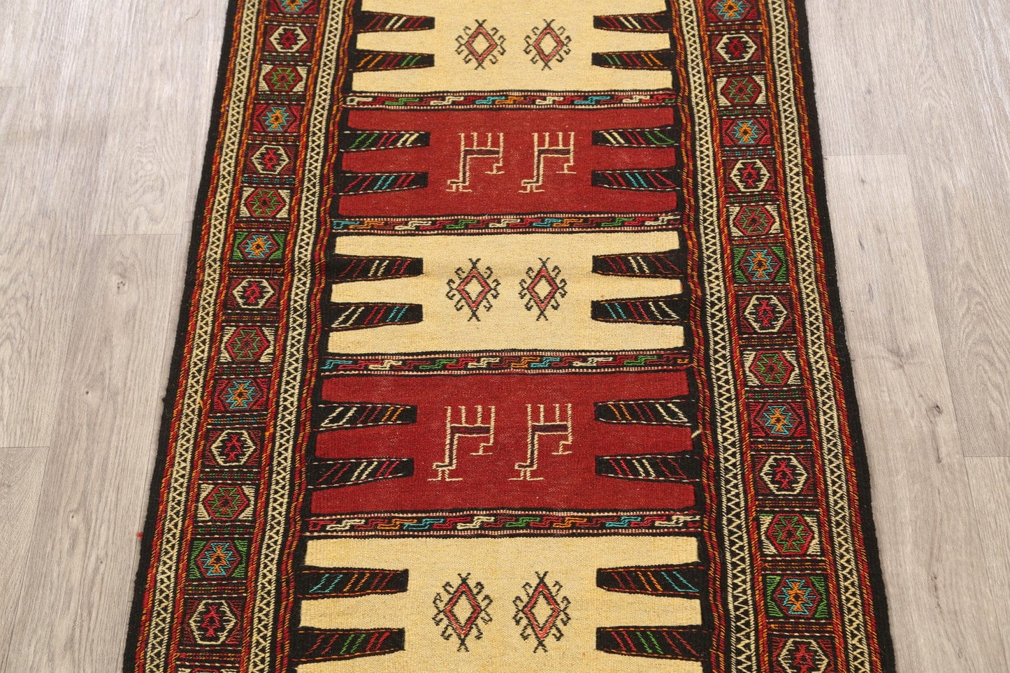 Tribal Sumak Kilim Hand-Woven Persian Area Rug 3x6