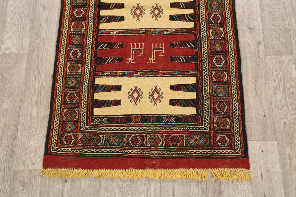 Tribal Sumak Kilim Hand-Woven Persian Area Rug 3x6