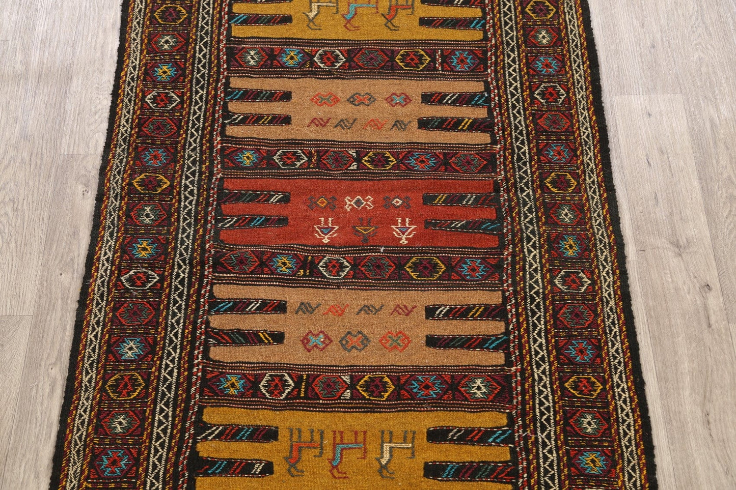 Tribal Sumak Kilim Hand-Woven Persian Area Rug 3x6