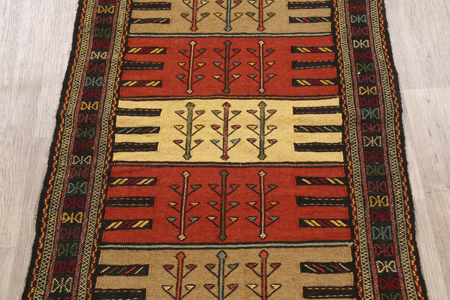 Tribal Sumak Kilim Hand-Woven Persian Area Rug 3x6