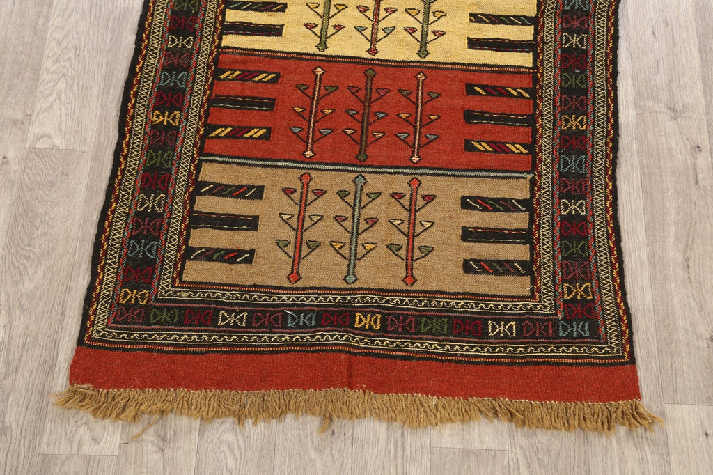 Tribal Sumak Kilim Hand-Woven Persian Area Rug 3x6