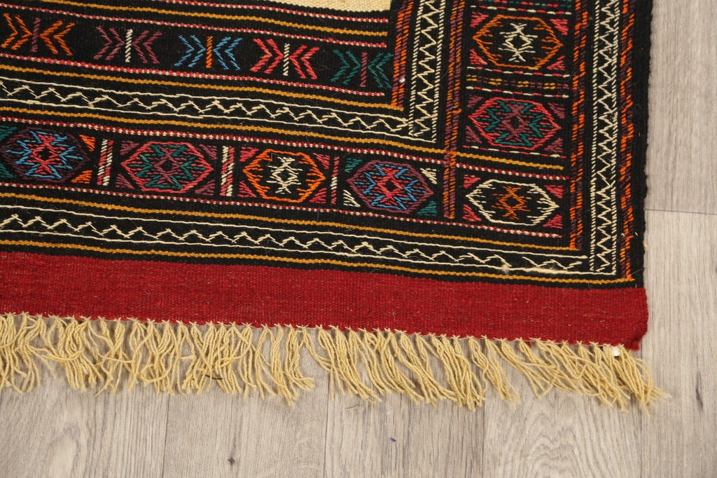 Tribal Sumak Kilim Hand-Woven Persian Area Rug 3x6