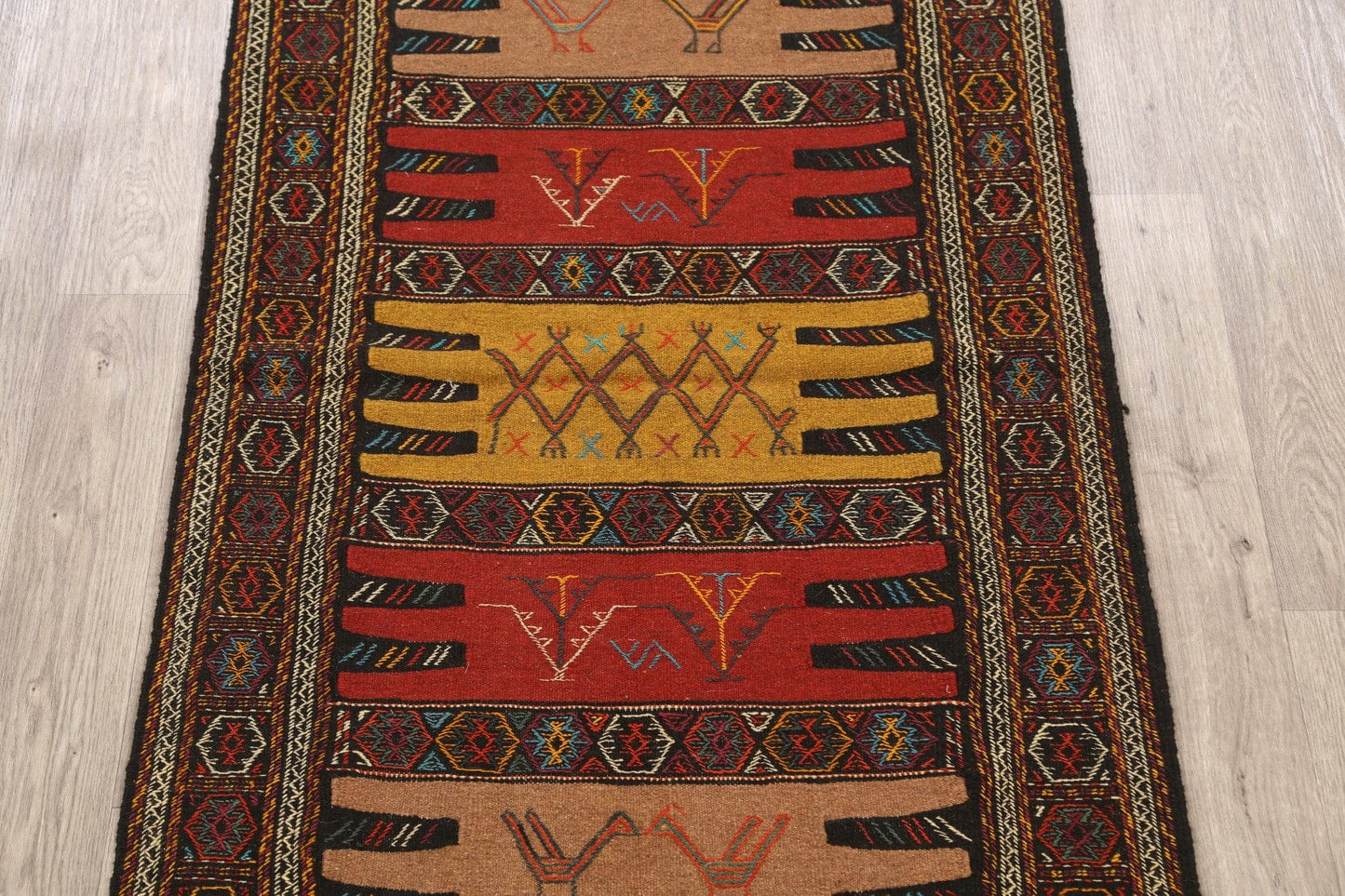 Tribal Sumak Kilim Hand-Woven Persian Area Rug 3x6