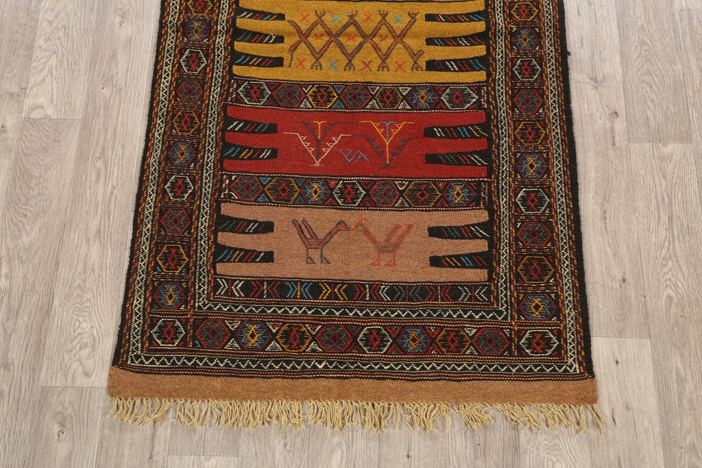 Tribal Sumak Kilim Hand-Woven Persian Area Rug 3x6