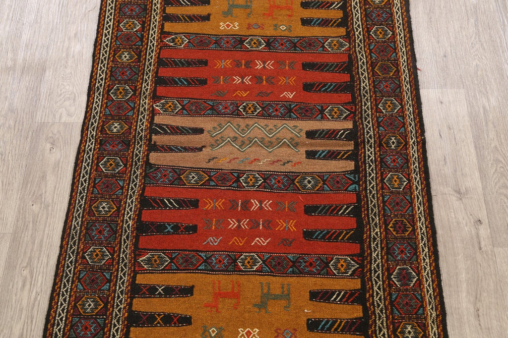 Tribal Sumak Kilim Hand-Woven Persian Area Rug 3x6