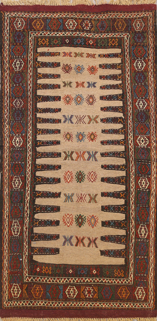 Tribal Kilim Hand-Woven Persian Area Rug 3x6