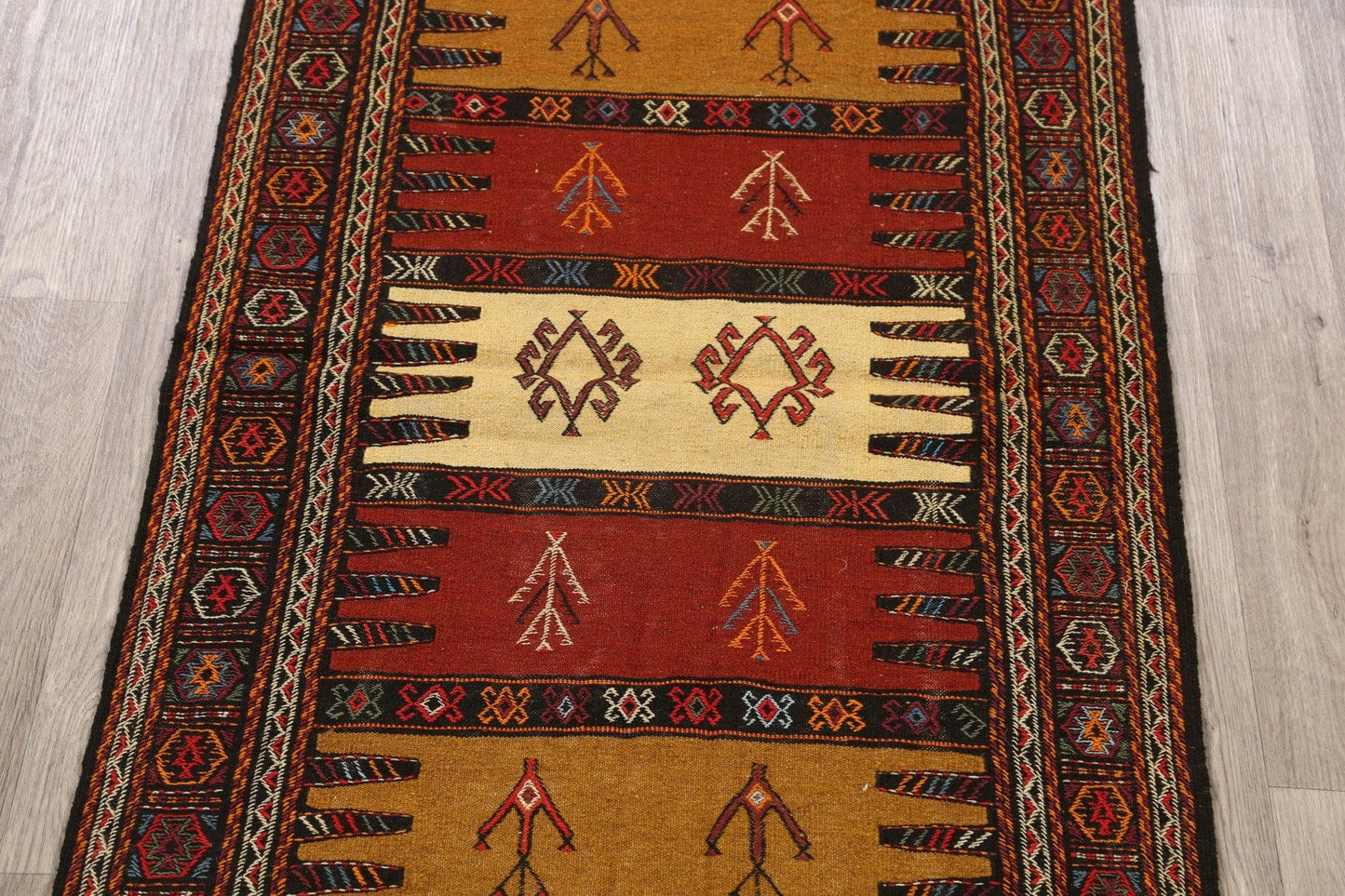 Tribal Sumak Kilim Hand-Woven Persian Area Rug 3x6