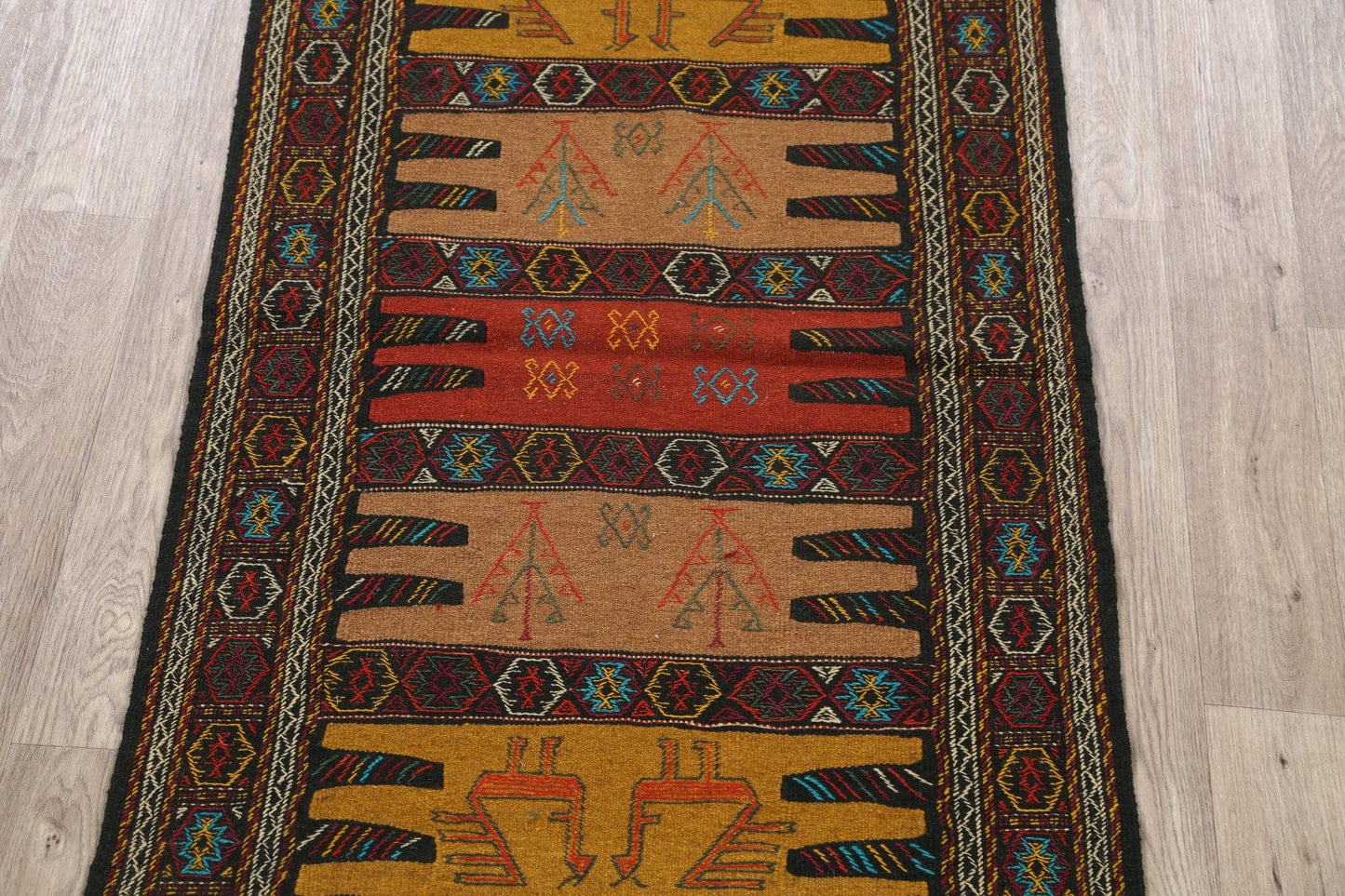 Tribal Sumak Kilim Hand-Woven Persian Area Rug 3x6