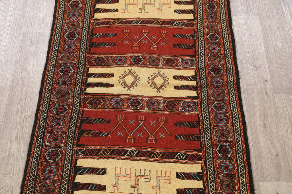 Tribal Sumak Kilim Hand-Woven Persian Area Rug 3x6