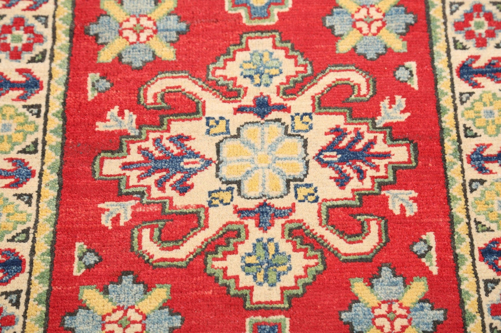 Geometric Red Super Kazak Oriental Rug 2x3