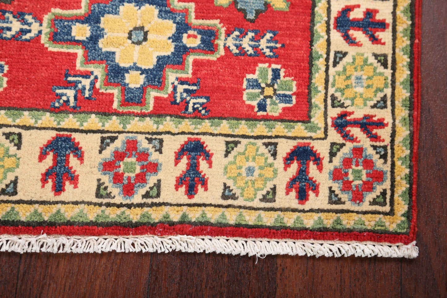 Geometric Red Super Kazak Oriental Rug 2x3