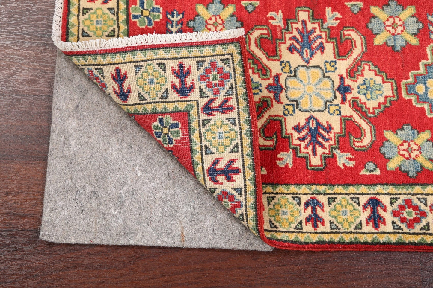 Geometric Red Super Kazak Oriental Rug 2x3