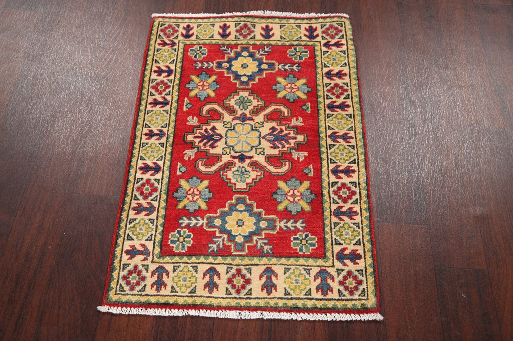 Geometric Red Super Kazak Oriental Rug 2x3