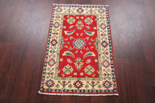 Floral Red Super Kazak Oriental Area Rug 2x3