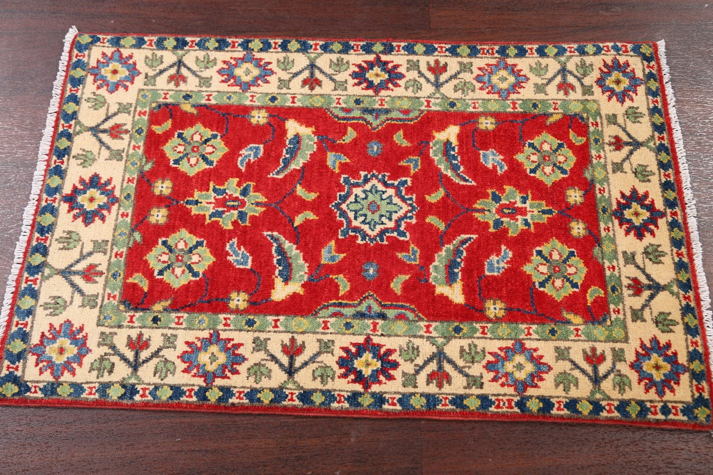 Floral Red Super Kazak Oriental Area Rug 2x3