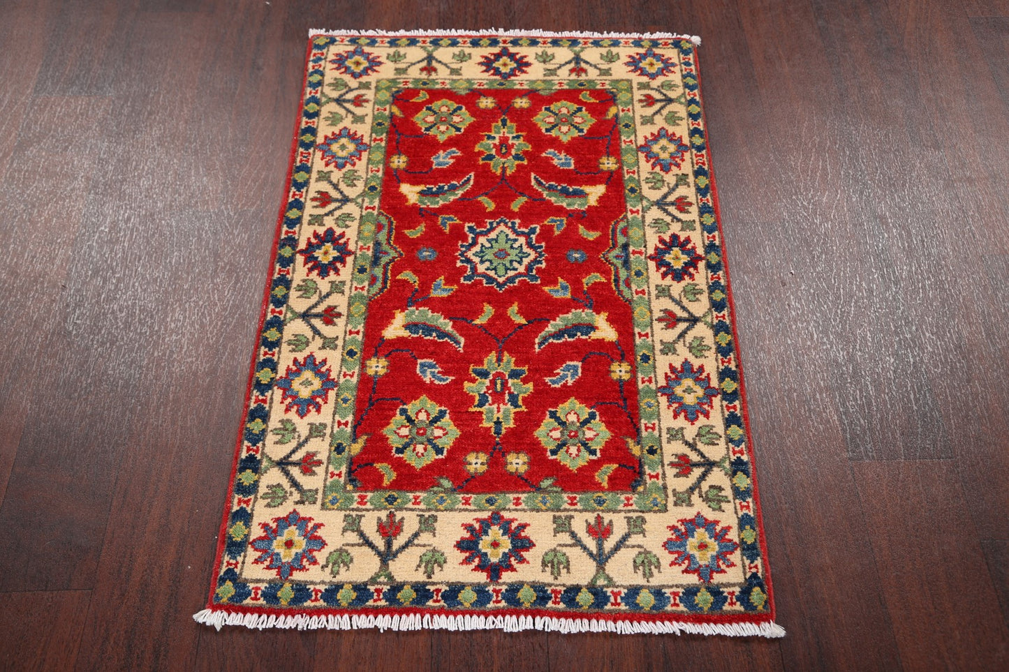 Floral Red Super Kazak Oriental Area Rug 2x3