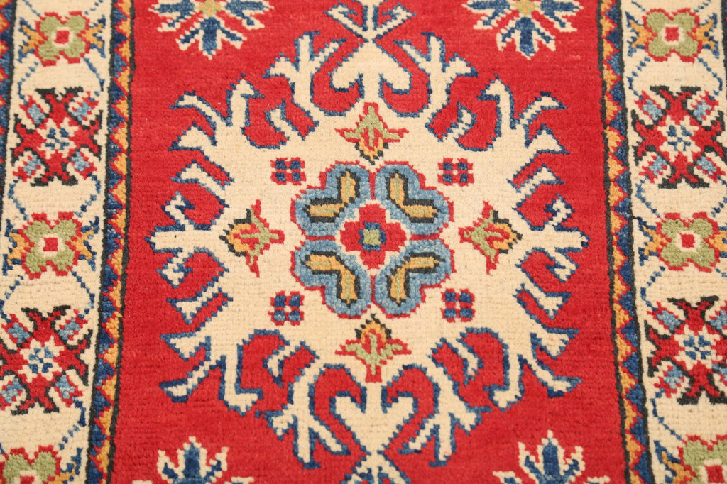 Geometric Red Super Kazak Oriental Area Rug 2x3