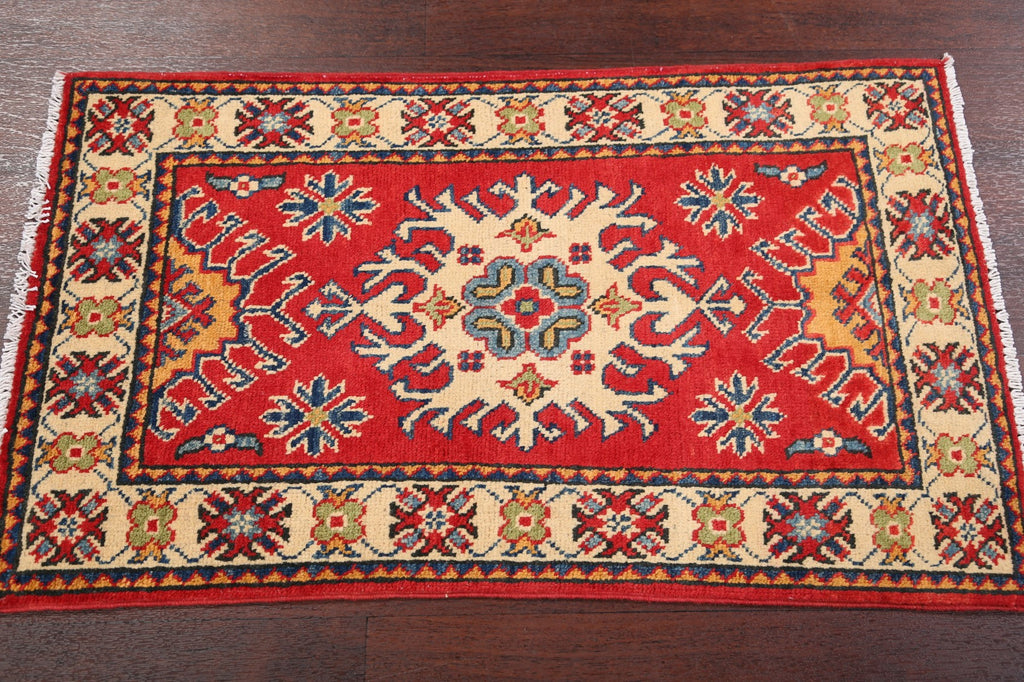 Geometric Red Super Kazak Oriental Area Rug 2x3