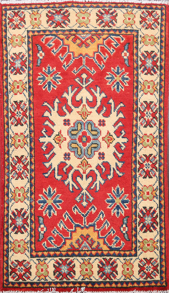 Geometric Red Super Kazak Oriental Area Rug 2x3