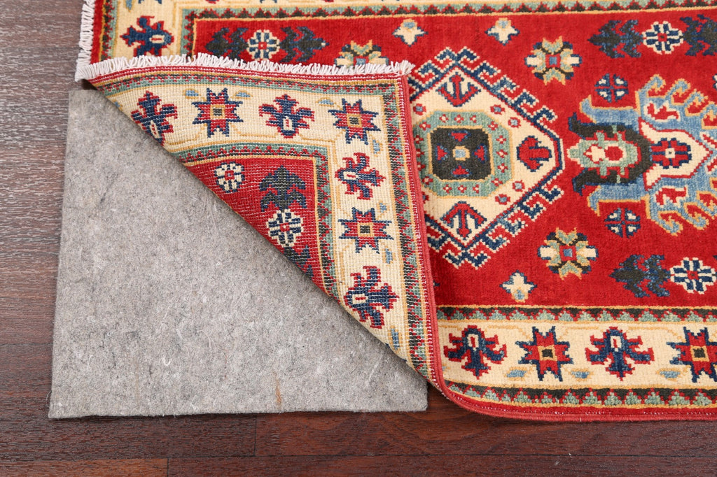 Red Geometric Super Kazak Oriental Area Rug 2x3