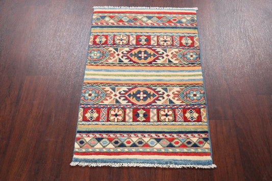 Geometric Super Kazak Wool Area Rug 2x3