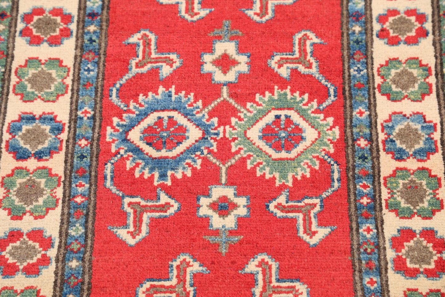 Geometric Super Kazak Oriental Area Rug 2x3