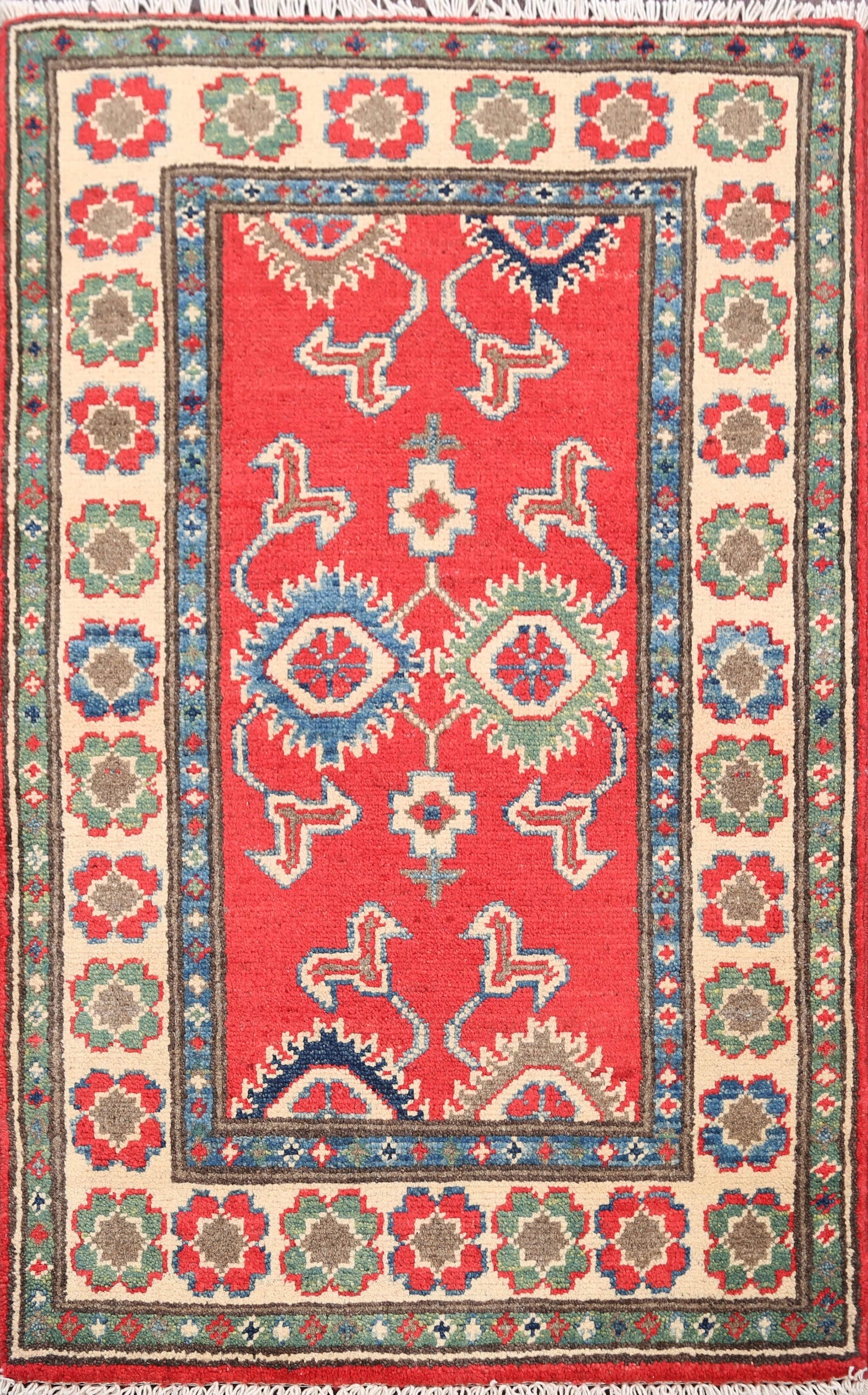 Geometric Super Kazak Oriental Area Rug 2x3