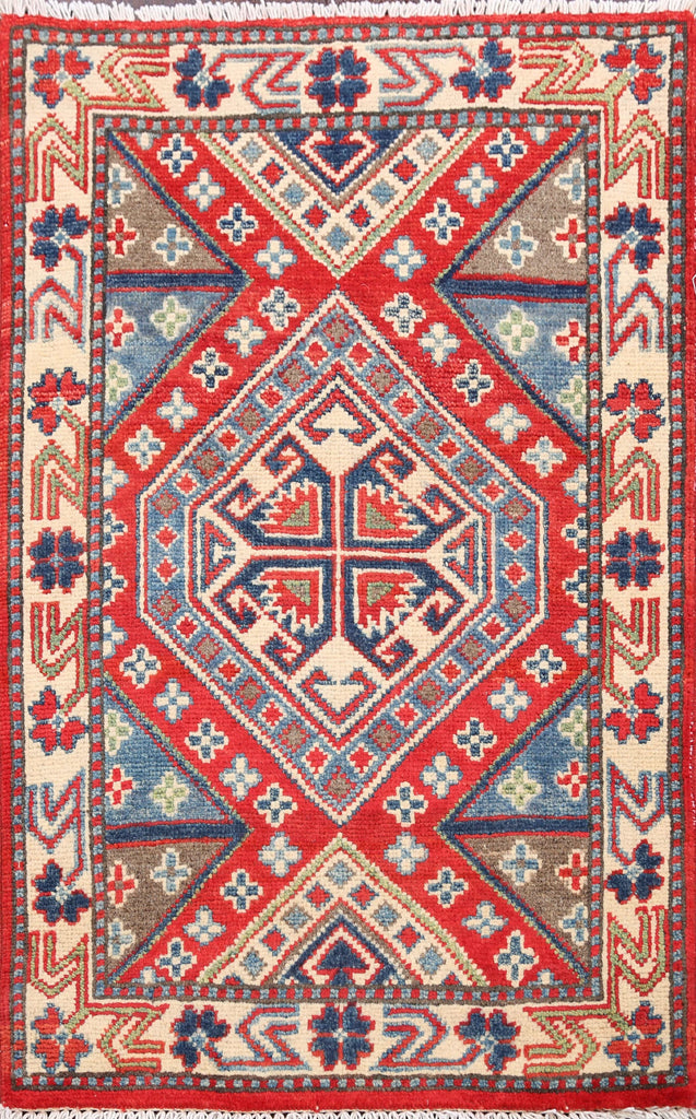 Geometric Super Kazak Oriental Area Rug 2x3