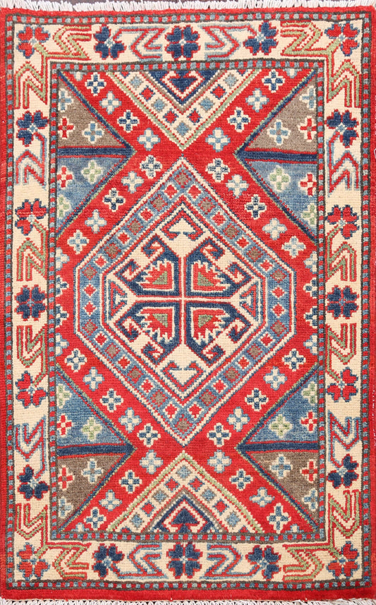 Geometric Super Kazak Oriental Area Rug 2x3