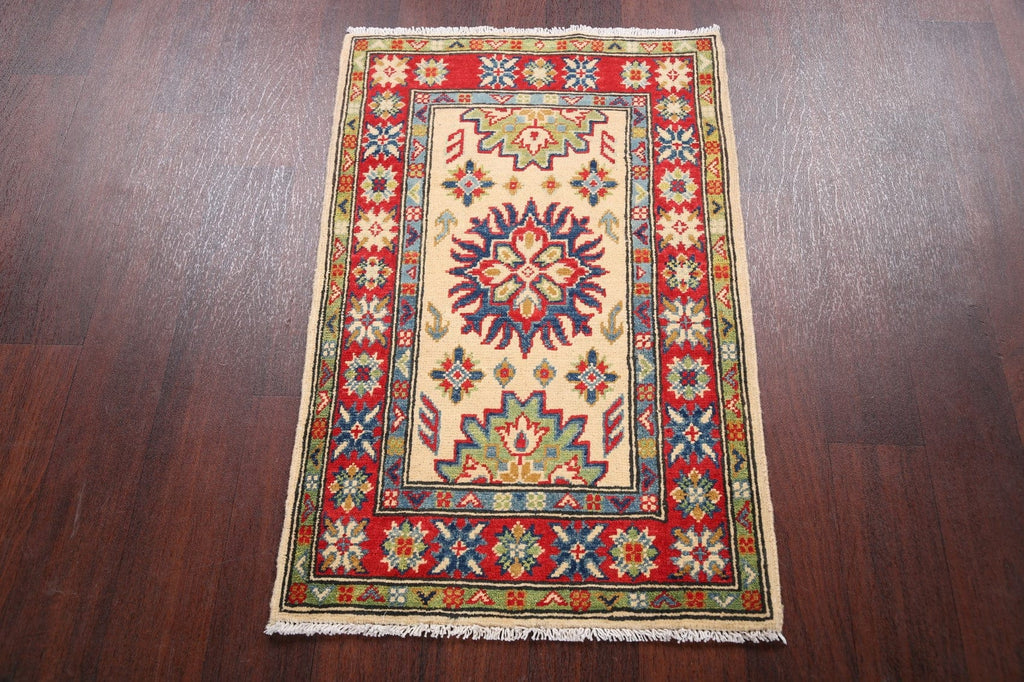 Geometric Beige Super Kazak Oriental Area Rug 2x3