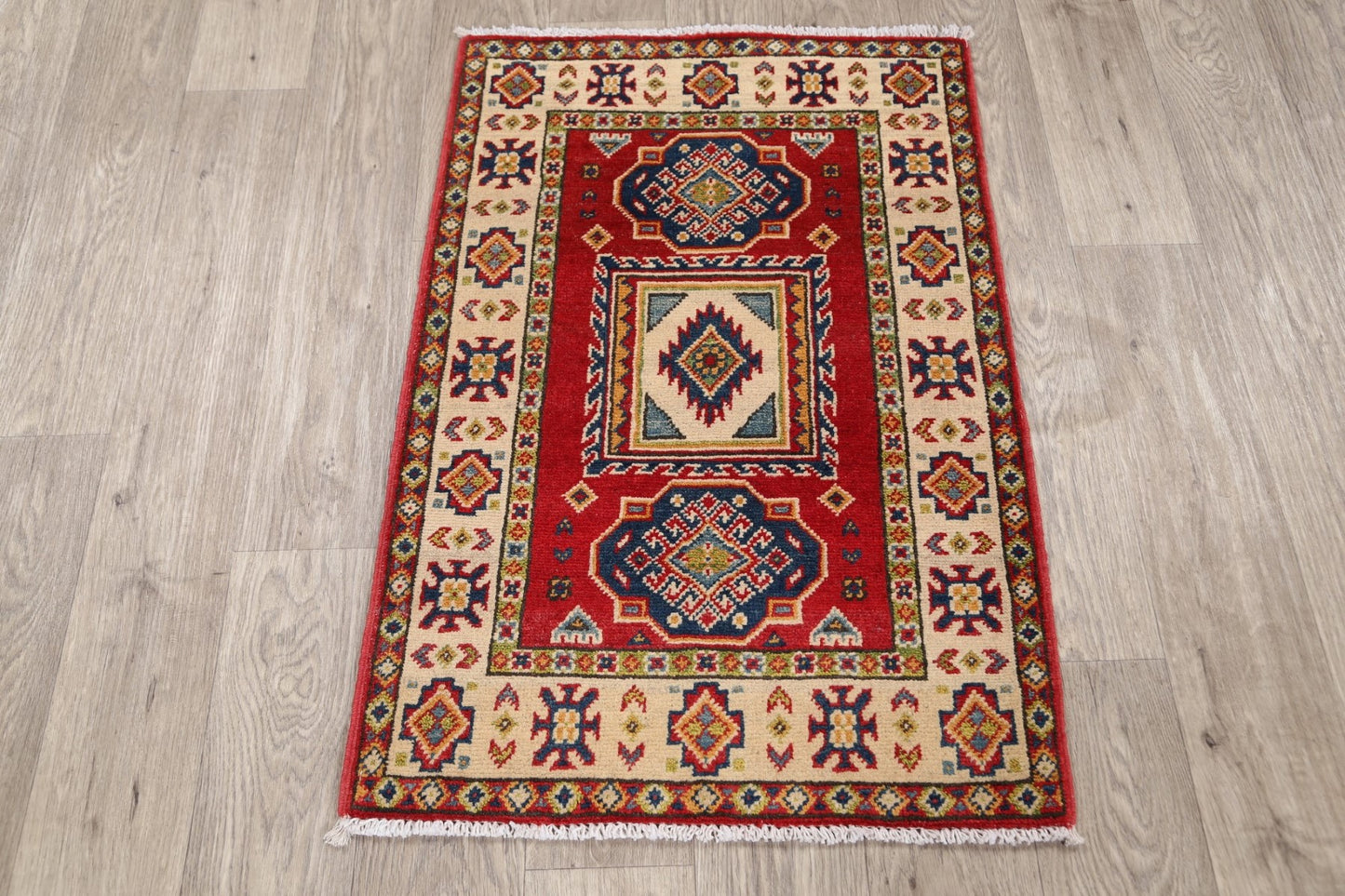 Geometric Super Kazak Oriental Area Rug 2x3