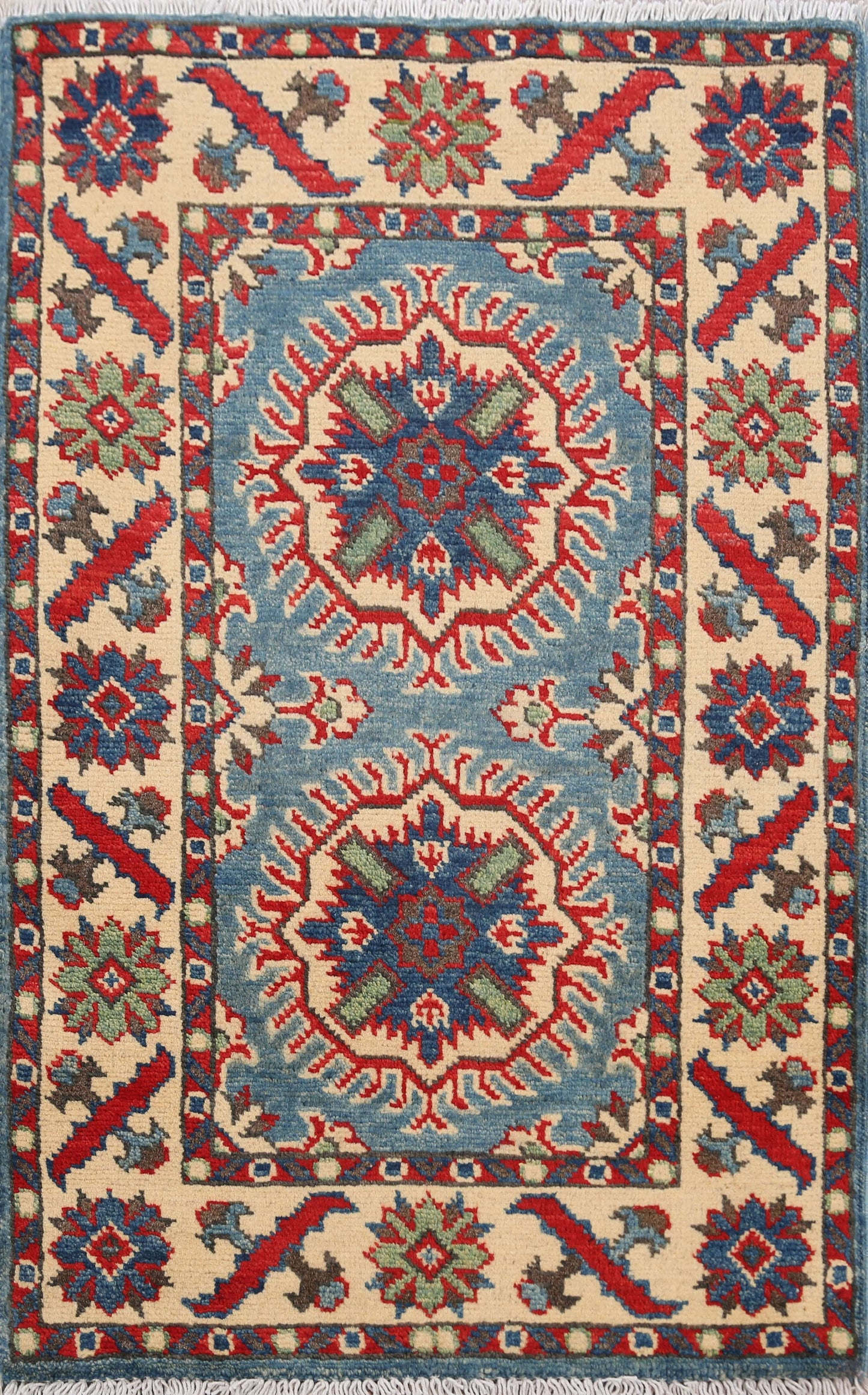 Geometric Super Kazak Oriental Area Rug 2x3