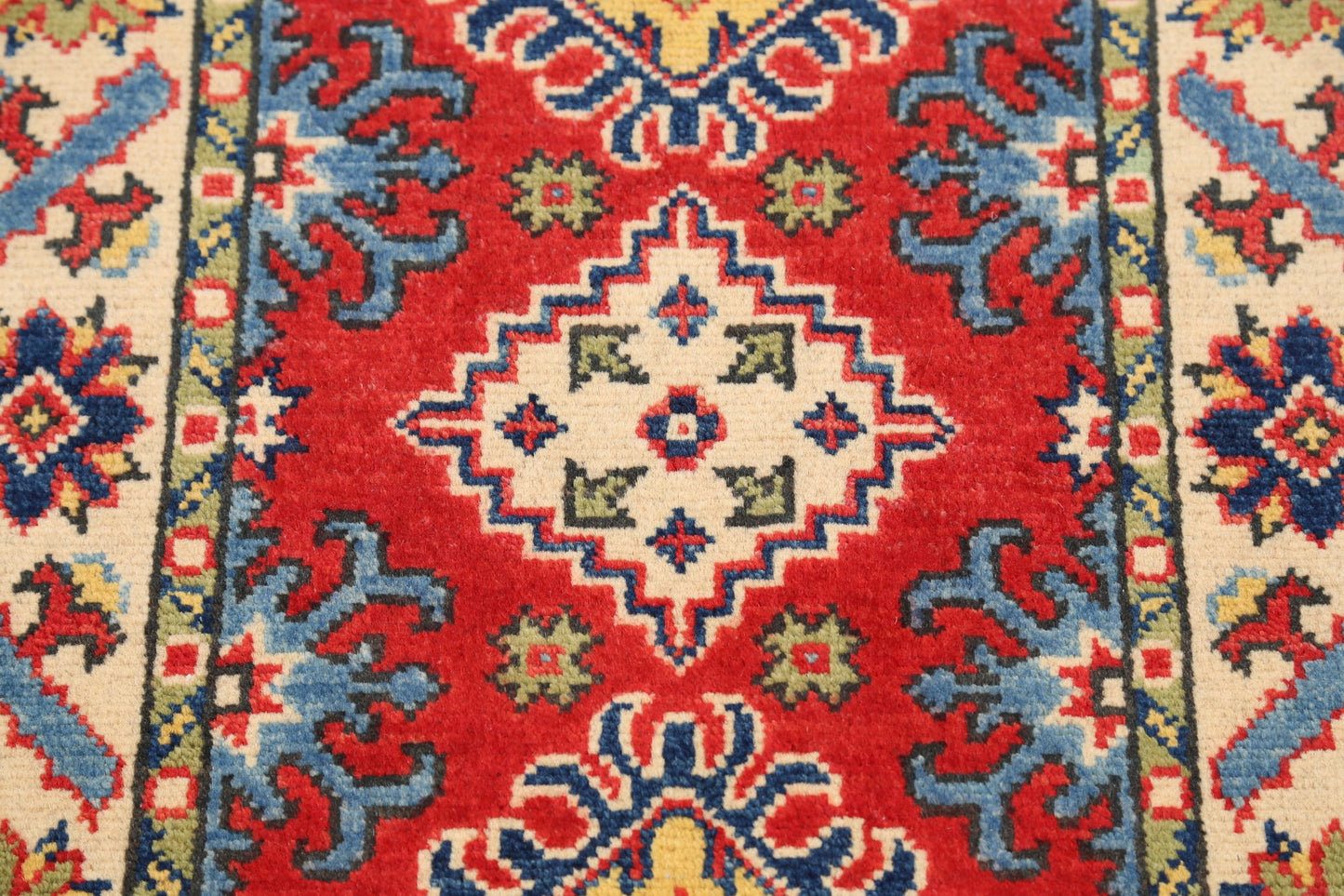 Geometric Red Super Kazak Oriental Area Rug 2x3