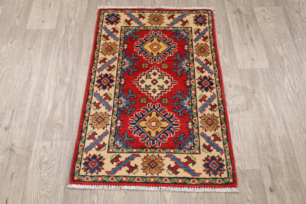 Geometric Red Super Kazak Oriental Area Rug 2x3