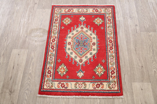 Geometric Red Super Kazak Oriental Area Rug 2x3