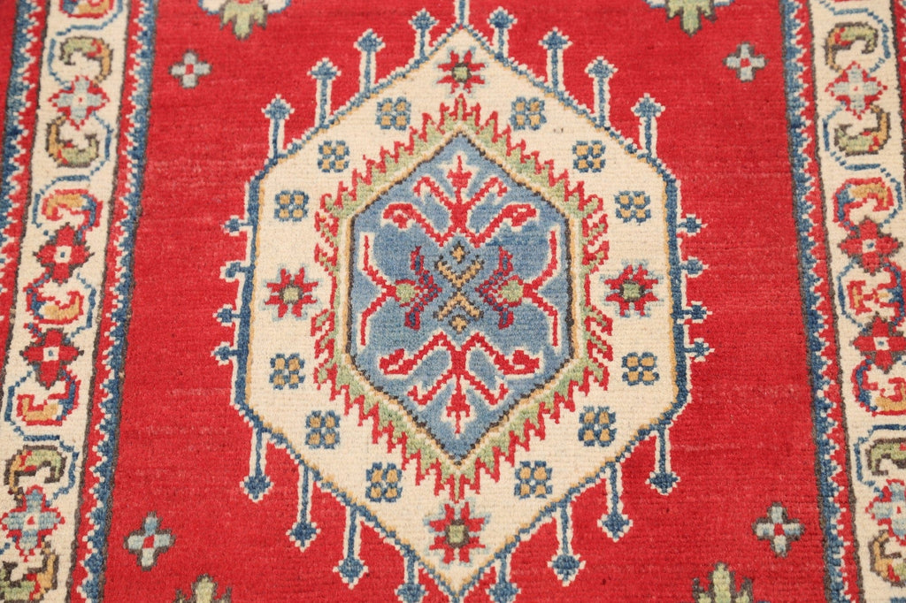 Geometric Red Super Kazak Oriental Area Rug 2x3