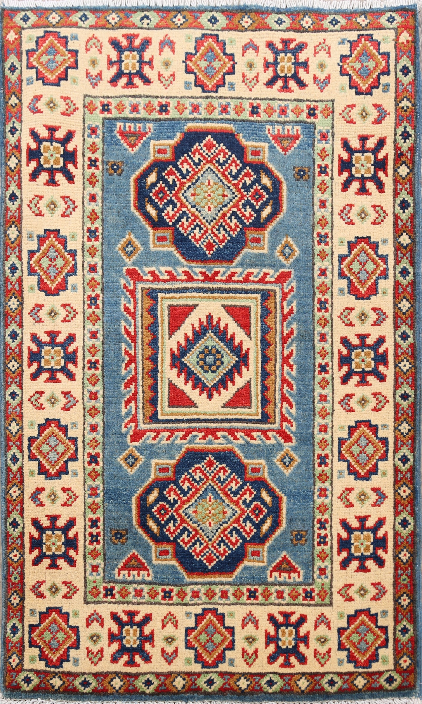 Geometric Super Kazak Oriental Area Rug 2x3